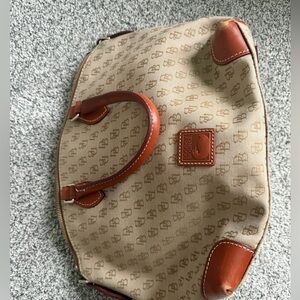 Dooney & Bourke Beige and Brown Satchel